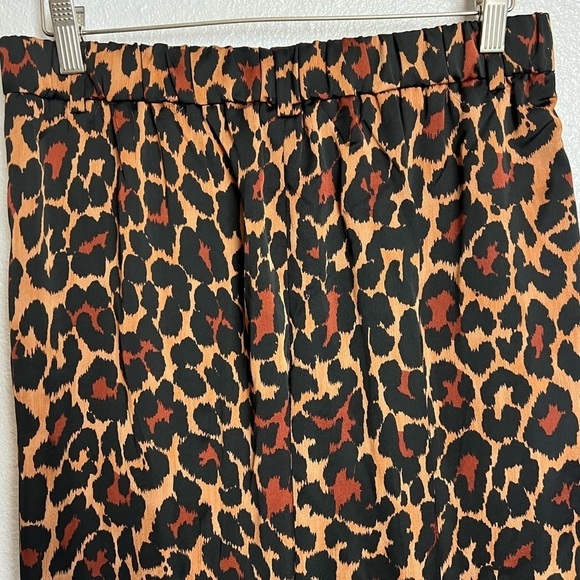 J.Crew Leopard Print Pants Size 4 High Rise Elastic Waist - Picture 9 of 11